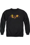 Gildan Batman Molten Logo Adult Crewneck Sweatshirt In Black