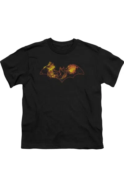Gildan Kids' Batman Molten Logo Short Sleeve Juvenile Tee / T-shirt In Black