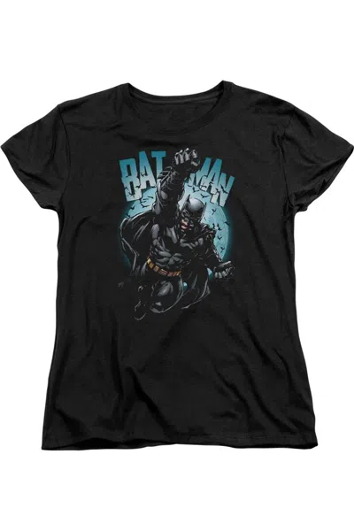 Gildan Batman Moon Knight Short Sleeve Womens Tee / T-shirt In Black