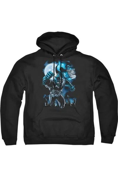 Gildan Batman Moonlight Bat Adult Pull Over Hoodie / Hooded Sweatshirt In Black