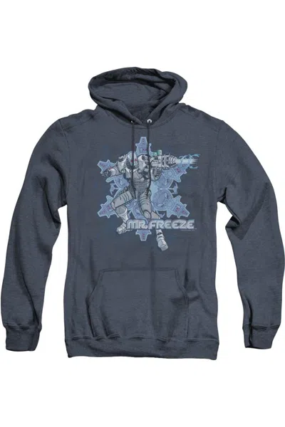 Gildan Batman Mr Freeze Adult Heather Hoodie / Hooded Sweatshirt In Blue