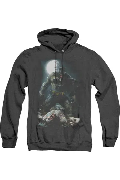 Gildan Batman Mudhole Adult Heather Hoodie / Hooded Sweatshirt In Black