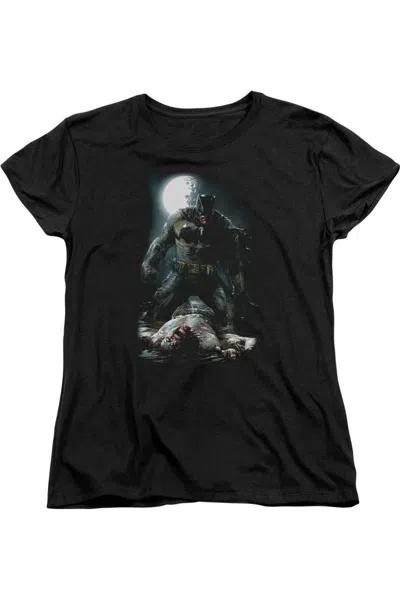 Gildan Batman Mudhole Short Sleeve Womens Tee / T-shirt In Black