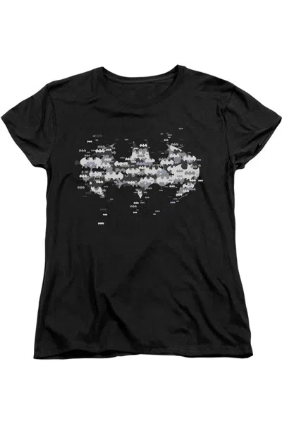 Gildan Batman Multi Bat Logo Short Sleeve Women´s Tee / T-shirt In Black
