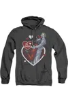 Gildan Batman My Puddin Adult Heather Hoodie / Hooded Sweatshirt In Black
