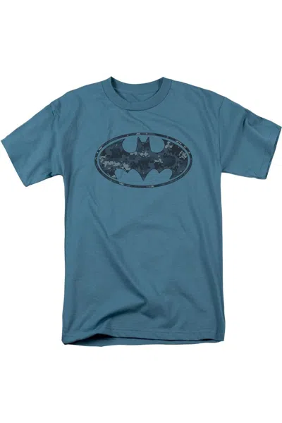 Gildan Batman Navy Camo Shield Short Sleeve Adult Tee / T-shirt In Grey