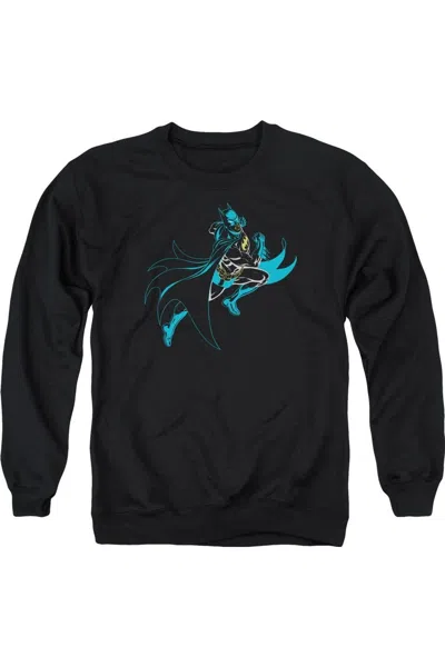 Gildan Batman Neon Batman Adult Crewneck Sweatshirt In Black