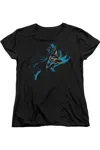 Gildan Batman Neon Batman Short Sleeve Womens Tee / T-shirt In Black