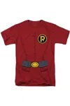Gildan Batman New Robin Uniform Short Sleeve Adult Tee / T-shirt In Red