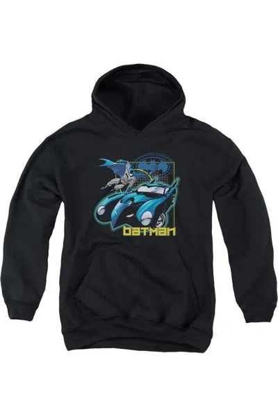 Gildan Kids' Batman Nice Wheels Youth Pull Over Hoodie / Hooded Sweatshirt In Black