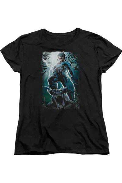 Gildan Batman Night Light Short Sleeve Womens Tee / T-shirt In Black