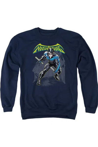 Gildan Batman Nightwing Adult Crewneck Sweatshirt In Blue