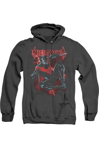 Gildan Batman Nightwing Adult Heather Hoodie In Black