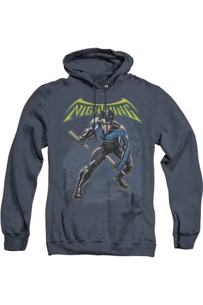 Gildan Batman Nightwing Adult Heather Hoodie / Hooded Sweatshirt In Blue