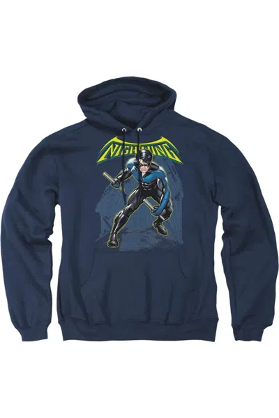 Gildan Batman Nightwing Adult Pull Over Hoodie / Hooded Sweatshirt In Blue