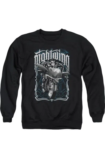 Gildan Batman Nightwing Biker Adult Crewneck Sweatshirt In Black