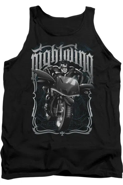 Gildan Batman Nightwing Biker Adult Tank Top In Black