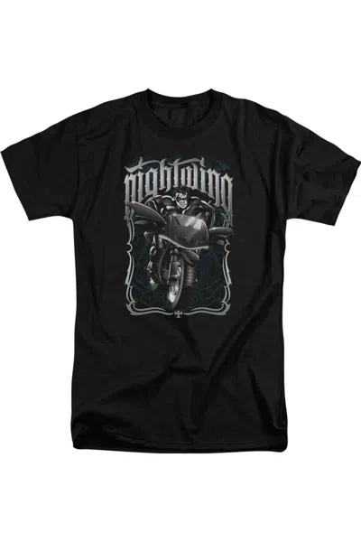 Gildan Batman Nightwing Biker Short Sleeve Adult Tall Tee / T-shirt In Black