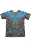 Gildan Batman Nightwing Blue Uniform Adult Poly/cotton Short Sleeve Tee / T-shirt In White