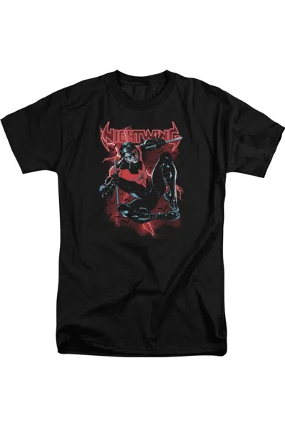 Gildan Batman Nightwing Short Sleeve Adult Tall T-shirt In Black