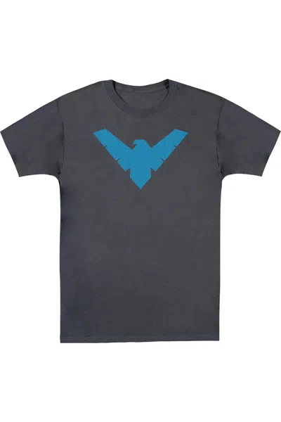 Gildan Batman Nightwing Symbol Short Sleeve Adult V Neck Premium Cotton Tee / T-shirt In Pink