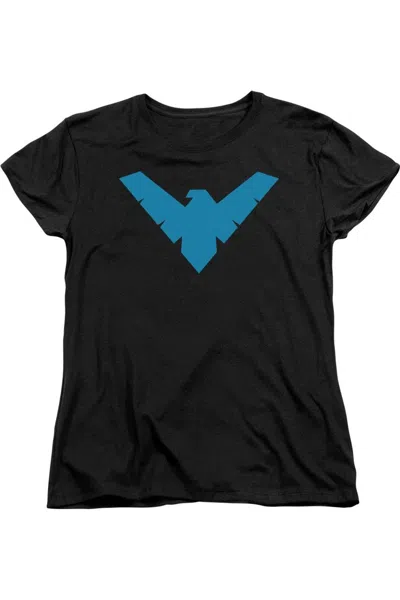 Gildan Batman Nightwing Symbol Short Sleeve Womens Tee / T-shirt In Black