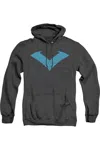 Gildan Batman Nightwing Uniform Adult Heather Hoodie / Hooded Sweatshirt In Black