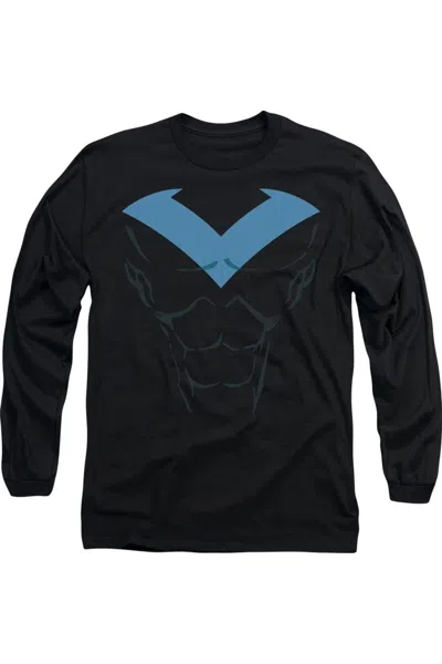 Gildan Batman Nightwing Uniform Long Sleeve Adult Tee / T-shirt In Black