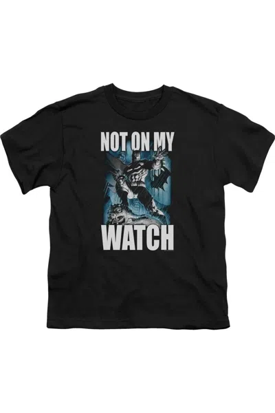 Gildan Kids' Batman Not On My Watch Short Sleeve Youth Tee / T-shirt In Black