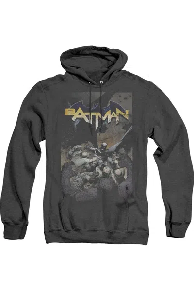 Gildan Batman One Adult Heather Hoodie / Hooded Sweatshirt In Black