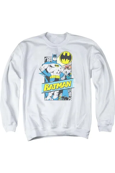 Gildan Batman Out Of The Pages Adult Crewneck Sweatshirt In White