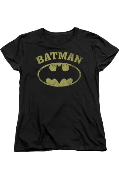 Gildan Batman Over Symbol Short Sleeve Womens Tee / T-shirt In Black