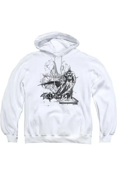Gildan Batman Overseer Adult Pull Over Hoodie / Hooded Sweatshirt In White