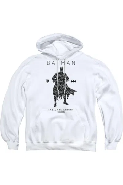 Gildan Batman Paislety Silhouette Adult Pull Over Hoodie / Hooded Sweatshirt In White