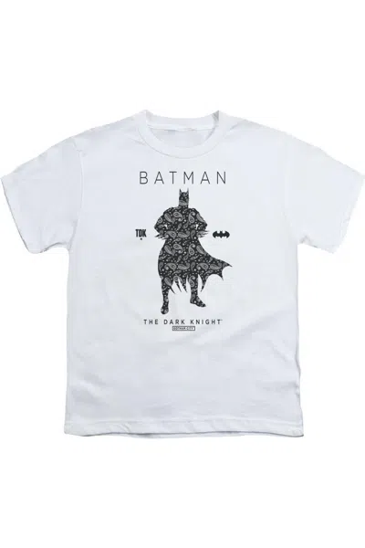 Gildan Kids' Batman Paislety Silhouette Short Sleeve Juvenile Tee / T-shirt In White