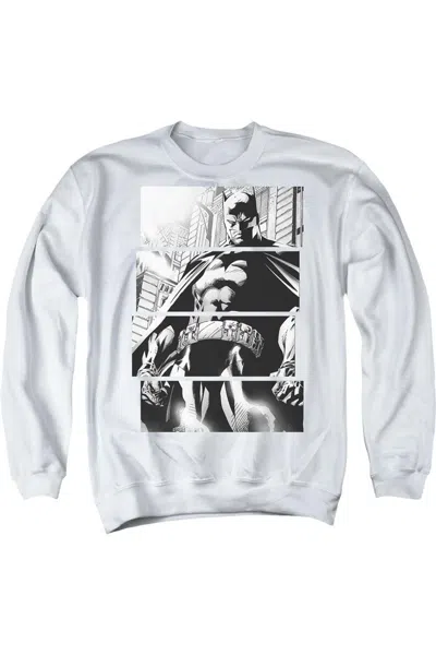 Gildan Batman Panels Adult Crewneck Sweatshirt In White