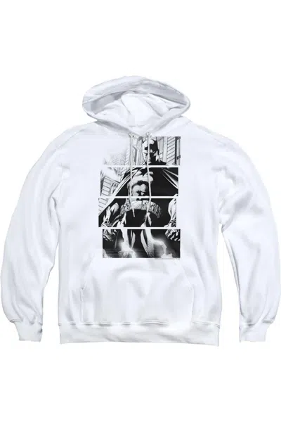 Gildan Batman Panels Adult Pull Over Hoodie / Hooded Sweatshirt In White