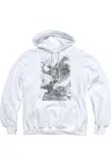 Gildan Batman Pencil Batarang Throw Adult Pull Over Hoodie / Hooded Sweatshirt In White