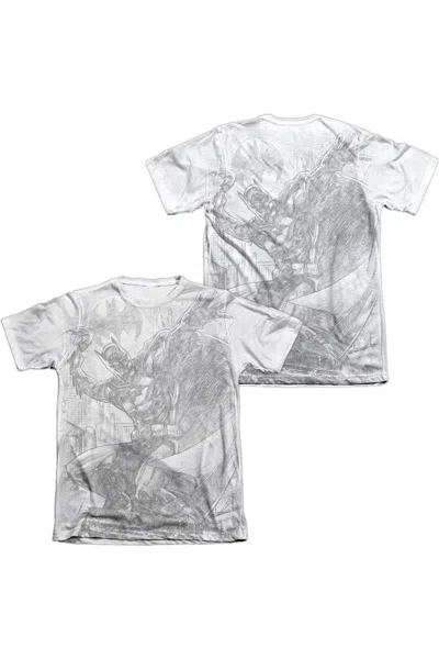 Gildan Batman Pencil Batarang Throw (front/back Print) Adult 65/35 Poly/cotton Short Sleeve Tee / T-shirt In White
