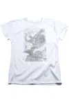 Gildan Batman Pencil Batarang Throw Short Sleeve Womens Tee / T-shirt In White