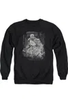 Gildan Batman Pencilled Rain Adult Crewneck Sweatshirt In Black