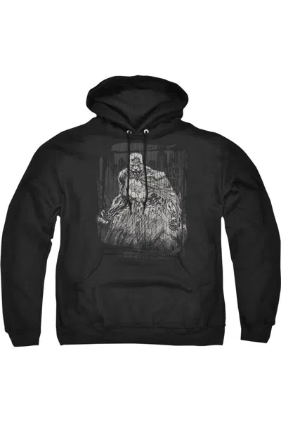 Gildan Batman Pencilled Rain Adult Pull Over Hoodie / Hooded Sweatshirt In Black