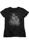 Gildan Batman Pencilled Rain Short Sleeve Womens Tee / T-shirt In Black