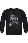 Gildan Batman Perched Adult Crewneck Sweatshirt In Black
