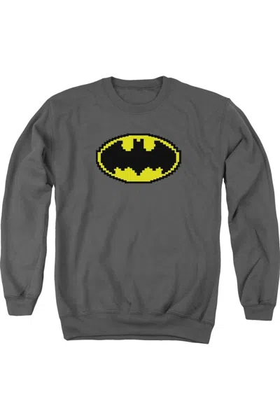 Gildan Batman Pixel Symbol Adult Crewneck Sweatshirt In Pink