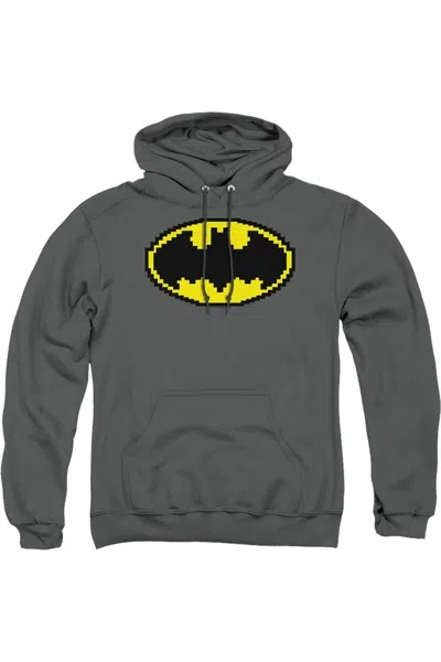 Gildan Batman Pixel Symbol Adult Pull Over Hoodie / Hooded Sweatshirt In Pink