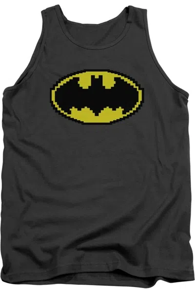 Gildan Batman Pixel Symbol Adult Tank Top In Gray