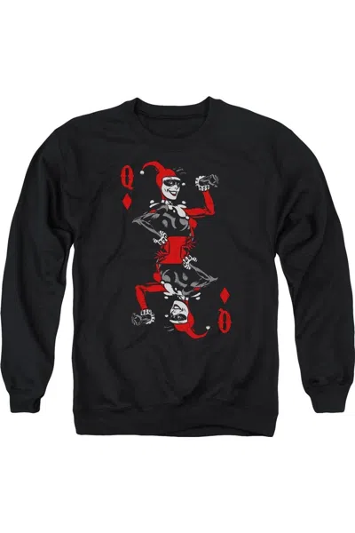 Gildan Batman Quinn Of Diamonds Adult Crewneck Sweatshirt In Black