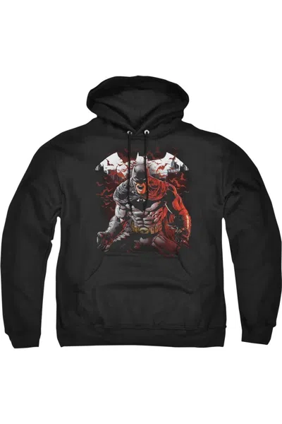 Gildan Batman Raging Bat Adult Pull Over Hoodie / Hooded Sweatshirt In Black