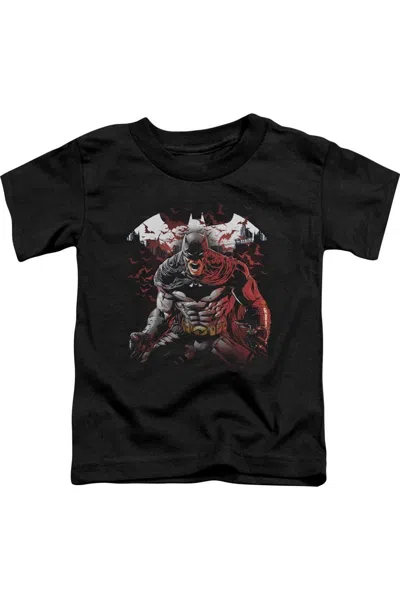 Gildan Kids' Batman Raging Bat Short Sleeve Youth Tee / T-shirt In Black